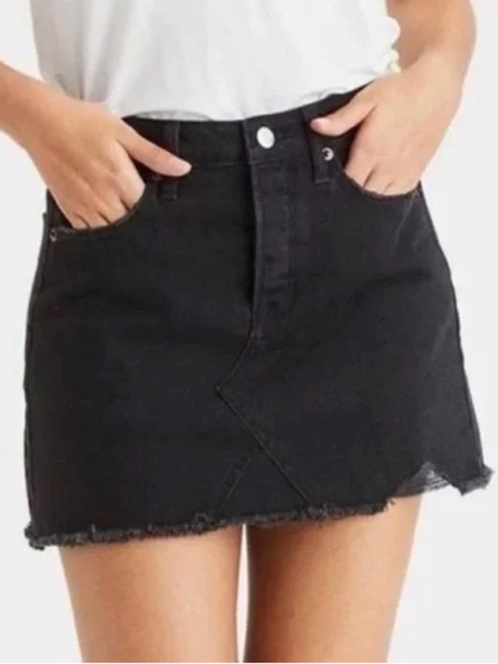 Classic Black Jean Skirt